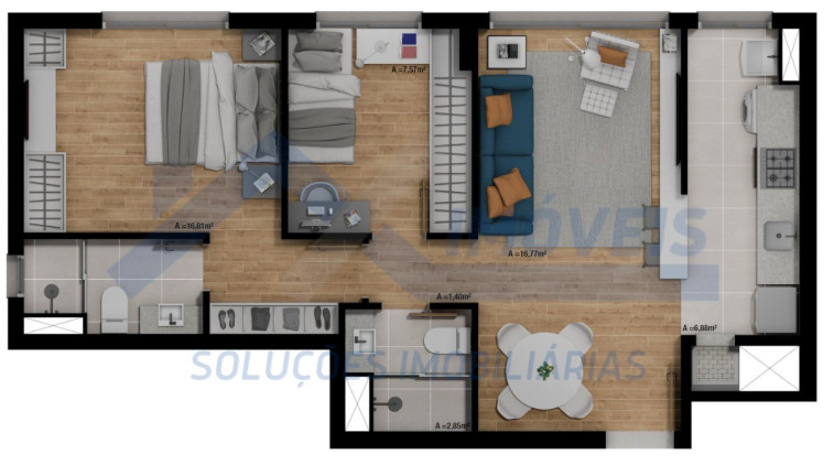 Imagem Imóvel com 2 Quartos à Venda, 62 m² em Passo Da Areia - Porto Alegre