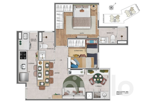 Imagem Apartamento com 2 Quartos à Venda, 50 m² em Centro - Santo André Imagem Apartamento com 2 Quartos à Venda, 50 m² em Centro - Santo André