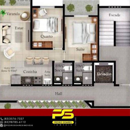 Imagem Apartamento com 2 Quartos à Venda, 60 m² em Jardim São Paulo - João Pessoa Imagem Apartamento com 2 Quartos à Venda, 60 m² em Jardim São Paulo - João Pessoa