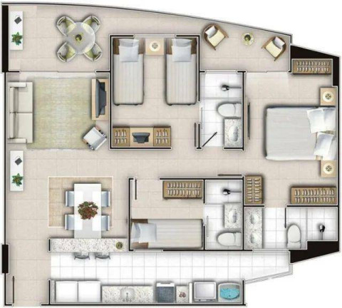 Imagem Apartamento com 3 Quartos à Venda, 80 m² em Edson Queiroz - Fortaleza