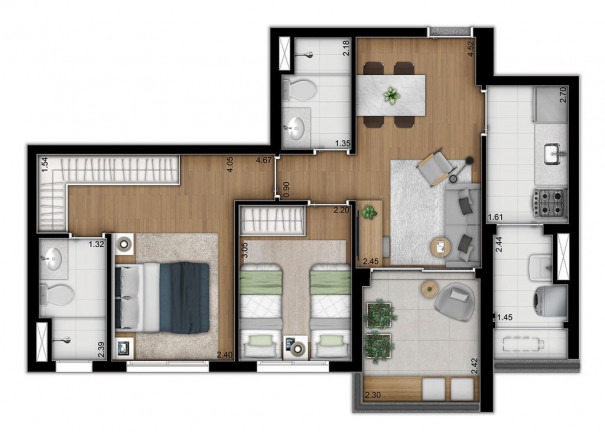 Imagem Apartamento com 2 Quartos à Venda, 70 m² em Vila Monte Alegre - São Paulo