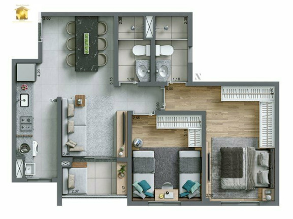 Imagem Apartamento com 2 Quartos à Venda, 50 m² em Rudge Ramos - São Bernardo Do Campo