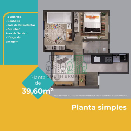Imagem Apartamento com 2 Quartos à Venda, 39 m² em Jardim Campo Verde - Almirante Tamandaré Imagem Apartamento com 2 Quartos à Venda, 39 m² em Jardim Campo Verde - Almirante Tamandaré