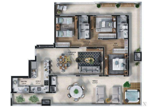Imagem Cobertura com 3 Quartos à Venda, 158 m² em Balneário - Florianópolis