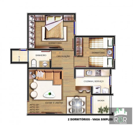 Imagem Apartamento com 2 Quartos à Venda, 55 m² em Caxias Do Sul