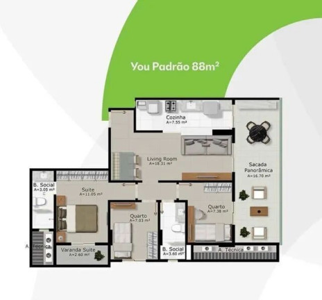 Imagem Apartamento com 2 Quartos à Venda, 68 m² em São Brás - Belém