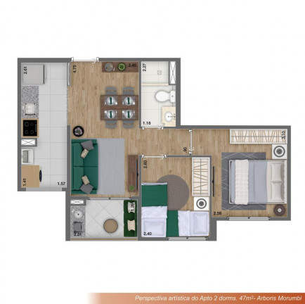 Imagem Apartamento com 2 Quartos à Venda, 47 m² em Vila Andrade - São Paulo Imagem Apartamento com 2 Quartos à Venda, 47 m² em Vila Andrade - São Paulo