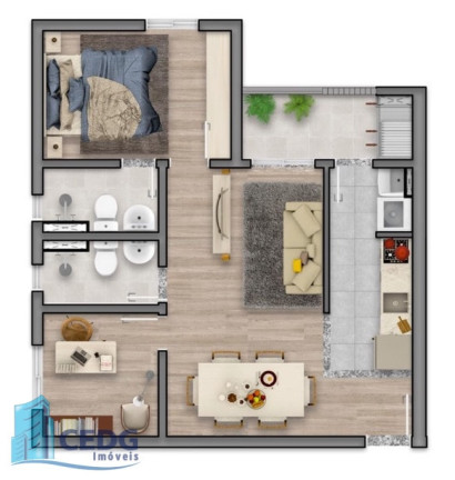 Imagem Apartamento com 2 Quartos à Venda, 52 m² em Santa Quitéria - Curitiba