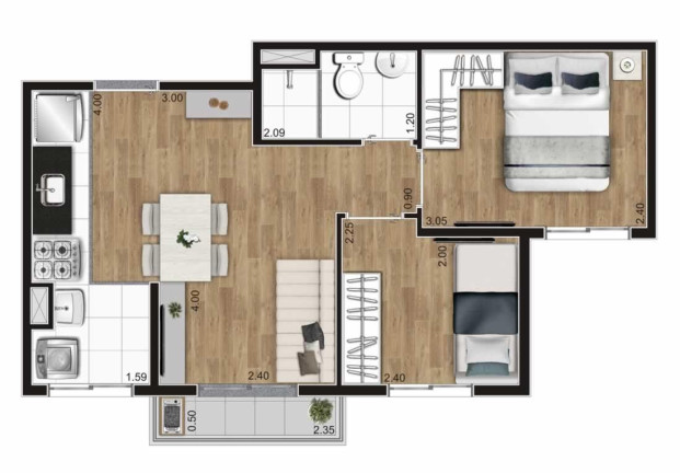 Imagem Imóvel com 2 Quartos à Venda, 38 m² em Jaguaré - São Paulo
