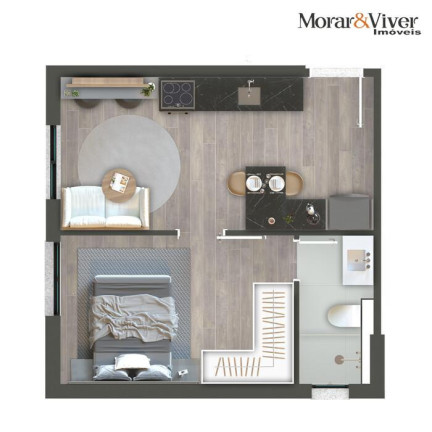 Imagem Apartamento com 1 Quarto à Venda, 28 m² em Centro - Curitiba