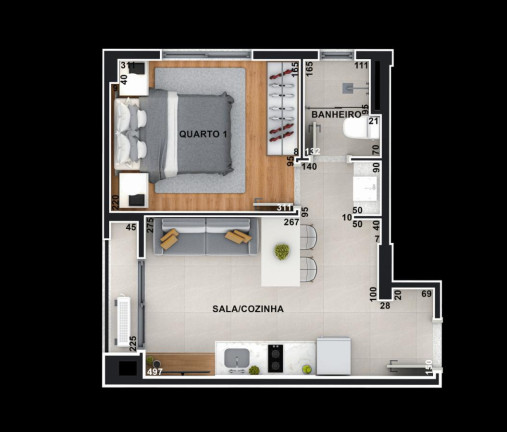 Imagem Apartamento com 1 Quarto à Venda, 24 m² em Centro - Curitiba