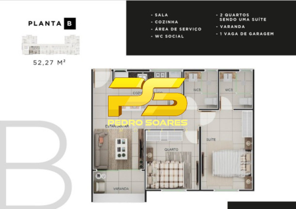 Imagem Apartamento com 2 Quartos à Venda, 52 m² em Jardim São Paulo - João Pessoa Imagem Apartamento com 2 Quartos à Venda, 52 m² em Jardim São Paulo - João Pessoa