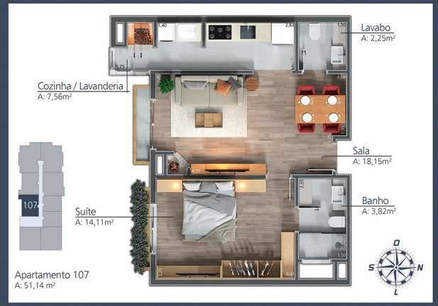Imagem Apartamento com 2 Quartos à Venda, 94 m² em Moura - Gramado