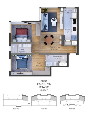 Imagem Apartamento com 2 Quartos à Venda, 68 m² em Moura - Gramado Imagem Apartamento com 2 Quartos à Venda, 68 m² em Moura - Gramado