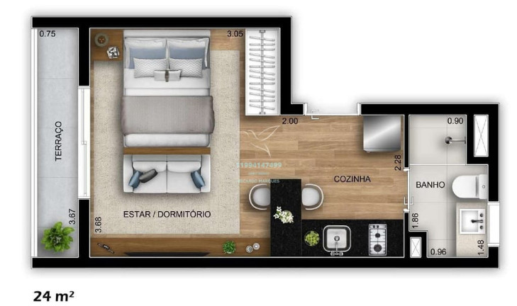 Imagem Studio com 1 Quarto à Venda, 24 m² em Vila Madalena - São Paulo