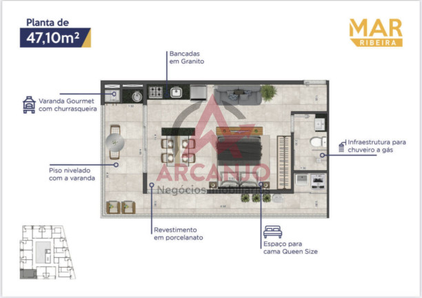 Imagem Apartamento com 1 Quarto à Venda, 35 m² em Saco Da Ribeira - Ubatuba