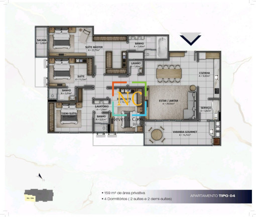Imagem Apartamento com 4 Quartos à Venda, 159 m² em Floresta - São José Imagem Apartamento com 4 Quartos à Venda, 159 m² em Floresta - São José