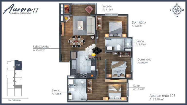 Imagem Apartamento com 1 Quarto à Venda, 56 m² em Moura - Gramado Imagem Apartamento com 1 Quarto à Venda, 56 m² em Moura - Gramado