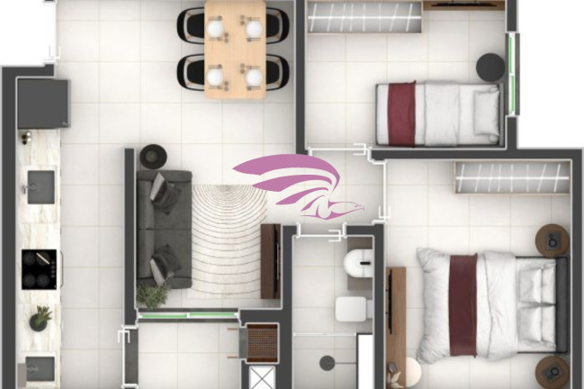 Imóvel com 2 Quartos à Venda, 47 m² em Vargem Grande - Pinhais