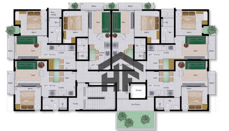 Imagem Flat com 1 Quarto à Venda, 31 m² em Porto De Galinhas - Ipojuca