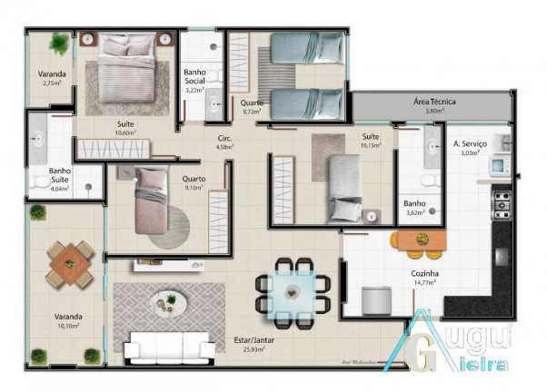 Imagem Apartamento com 4 Quartos à Venda, 124 m² em Praia Da Costa - Vila Velha Imagem Apartamento com 4 Quartos à Venda, 124 m² em Praia Da Costa - Vila Velha