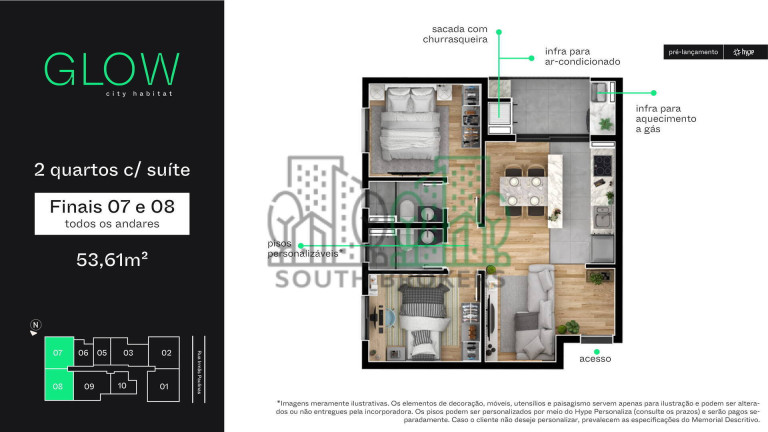 Imagem Apartamento com 2 Quartos à Venda, 56 m² em Novo Mundo - Curitiba Imagem Apartamento com 2 Quartos à Venda, 56 m² em Novo Mundo - Curitiba