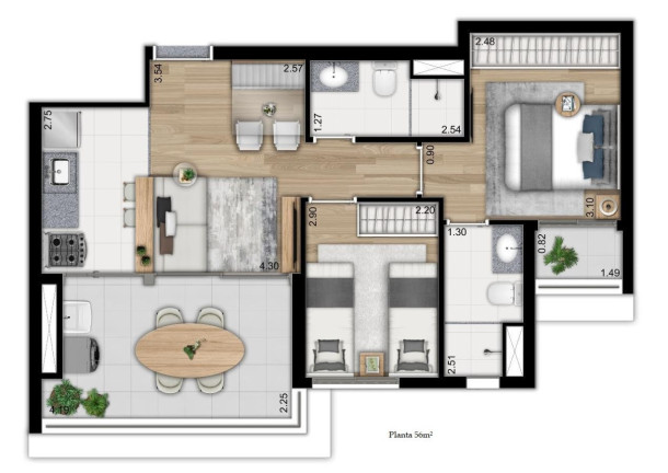 Imagem Apartamento com 2 Quartos à Venda, 56 m² em Ipiranga - São Paulo