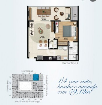 Imagem Apartamento com 1 Quarto à Venda, 52 m² em Stella Maris - Salvador Imagem Apartamento com 1 Quarto à Venda, 52 m² em Stella Maris - Salvador