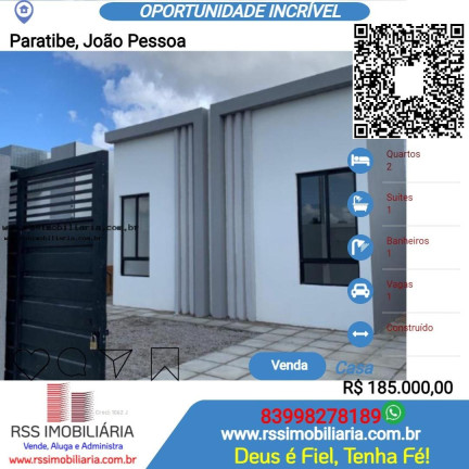 Imagem Casa com 2 Quartos à Venda, 56 m² em Paratibe - João Pessoa