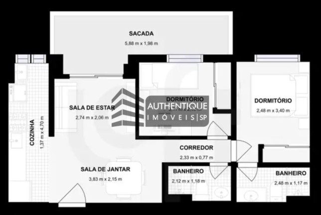 Imagem Apartamento com 2 Quartos à Venda, 65 m² em Brooklin - São Paulo Imagem Apartamento com 2 Quartos à Venda, 65 m² em Brooklin - São Paulo