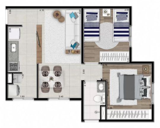 Imagem Imóvel com 2 Quartos à Venda, 44 m² em Jardim Diogo - Guarulhos
