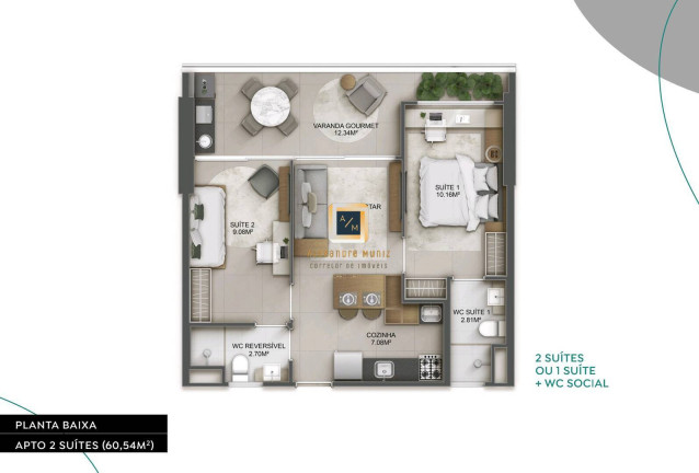 Imagem Apartamento com 1 Quarto à Venda, 40 m² em Aldeota - Fortaleza Imagem Apartamento com 1 Quarto à Venda, 40 m² em Aldeota - Fortaleza