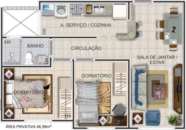 Imagem Apartamento com 2 Quartos à Venda, 47 m² em Chácara Manella - Cambé