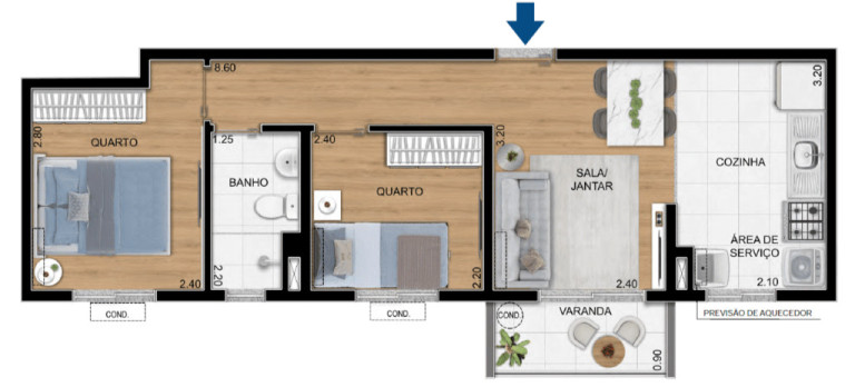 Imagem Imóvel com 2 Quartos à Venda, 40 m² em Todos Os Santos - Rio De Janeiro