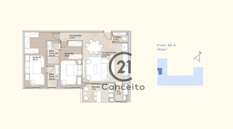 Imagem Apartamento com 2 Quartos à Venda, 102 m² em Praia Brava - Florianópolis