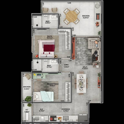 Imagem Apartamento com 2 Quartos à Venda, 81 m² em Boqueirao - Praia Grande Imagem Apartamento com 2 Quartos à Venda, 81 m² em Boqueirao - Praia Grande