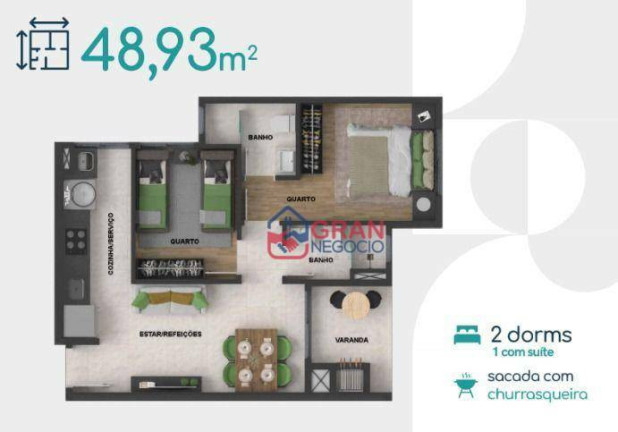 Imagem Apartamento com 2 Quartos à Venda, 48 m² em Novo Mundo - Curitiba Imagem Apartamento com 2 Quartos à Venda, 48 m² em Novo Mundo - Curitiba