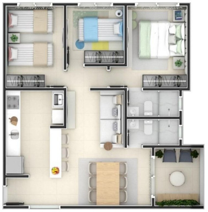 Imagem Apartamento com 2 Quartos à Venda, 71 m² em Portal Do Sol - João Pessoa