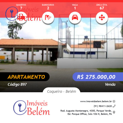 Imagem Apartamento com 2 Quartos à Venda, 67 m² em Coqueiro - Belém Imagem Apartamento com 2 Quartos à Venda, 67 m² em Coqueiro - Belém