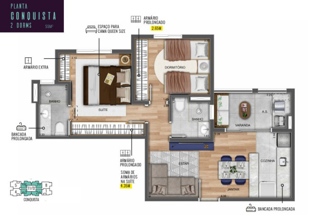 Imagem Apartamento com 2 Quartos à Venda, 55 m² em Vila Industrial - São José Dos Campos Imagem Apartamento com 2 Quartos à Venda, 55 m² em Vila Industrial - São José Dos Campos