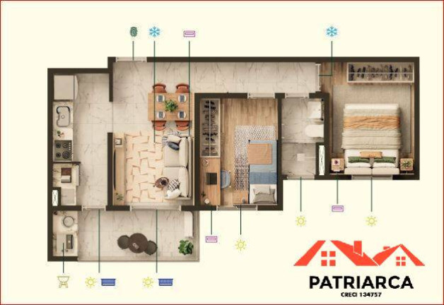 Imagem Apartamento com 2 Quartos à Venda, 51 m² em Novo Angulo - Hortolândia