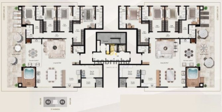 Cobertura com 3 Quartos à Venda, 132 m² em Meia Praia - Itapema