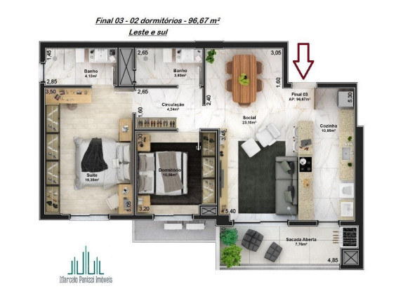 Imagem Apartamento com 2 Quartos à Venda, 96 m² em São Bento - Bento Gonçalves