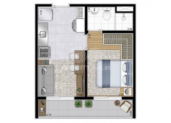 Imagem Apartamento com 1 Quarto à Venda, 32 m² em Vila Ema - São Paulo