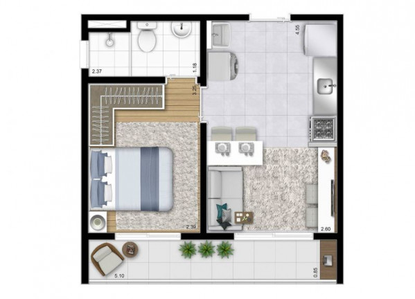 Imagem Apartamento com 1 Quarto à Venda, 31 m² em Vila Ré - São Paulo