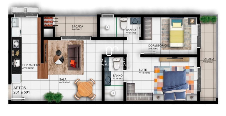 Apartamento com 2 Quartos à Venda, 81 m² em Camobi - Santa Maria