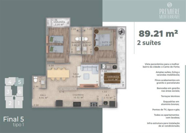 Imagem Apartamento com 2 Quartos à Venda, 88 m² em Forte - Praia Grande