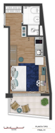 Imagem Apartamento com 1 Quarto à Venda, 22 m² em Centro - São Paulo