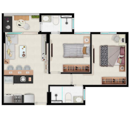 Imagem Apartamento com 2 Quartos à Venda, 55 m² em Parque Iracema - Fortaleza Imagem Apartamento com 2 Quartos à Venda, 55 m² em Parque Iracema - Fortaleza