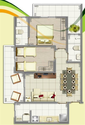 Apartamento com 2 Quartos à Venda, 74 m² em Ocian - Praia Grande